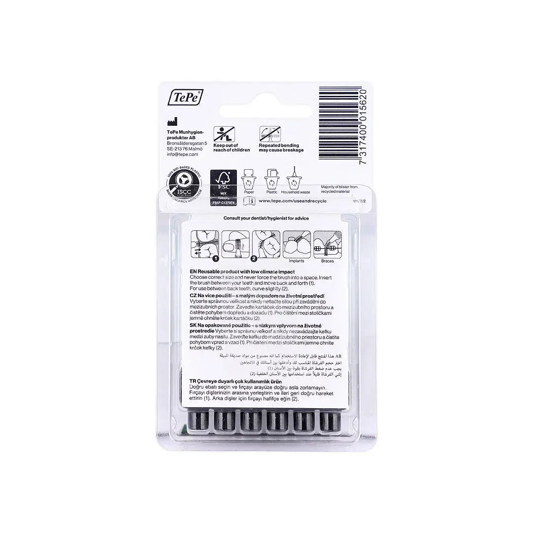53115-Tepe Interdental Brush Black 1.5mm-Size 8 +1