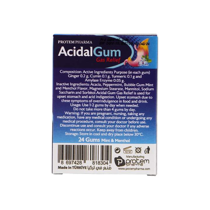 53129-Protem Pharma Acidal Gas Relief 24Gums +2