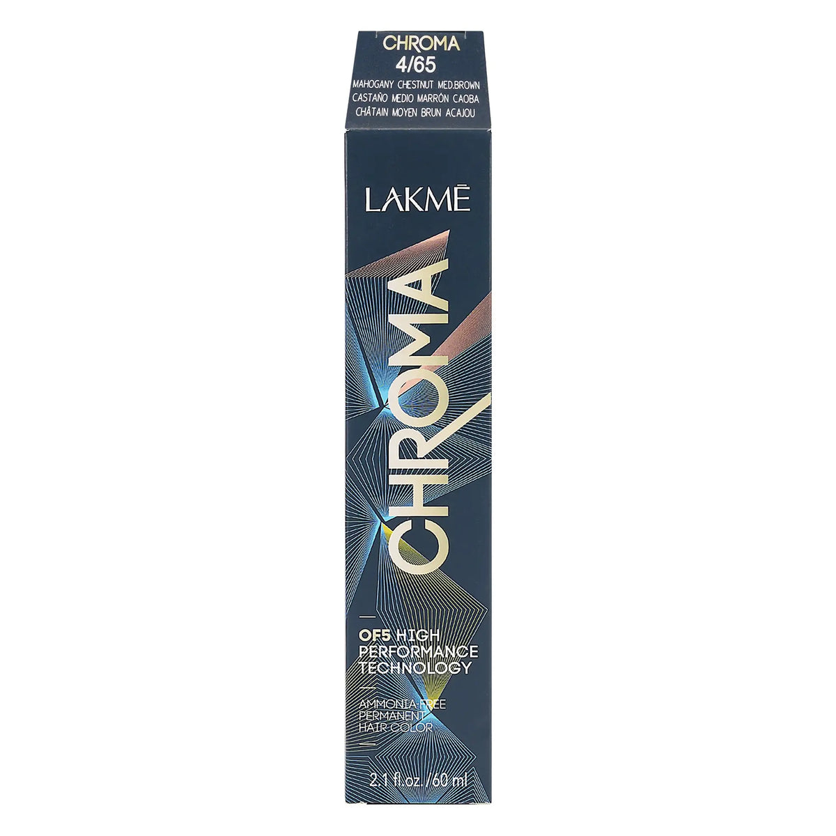 53159-Lakme Chroma 4/65 Mahogany Chestnut Med Brown 60ml