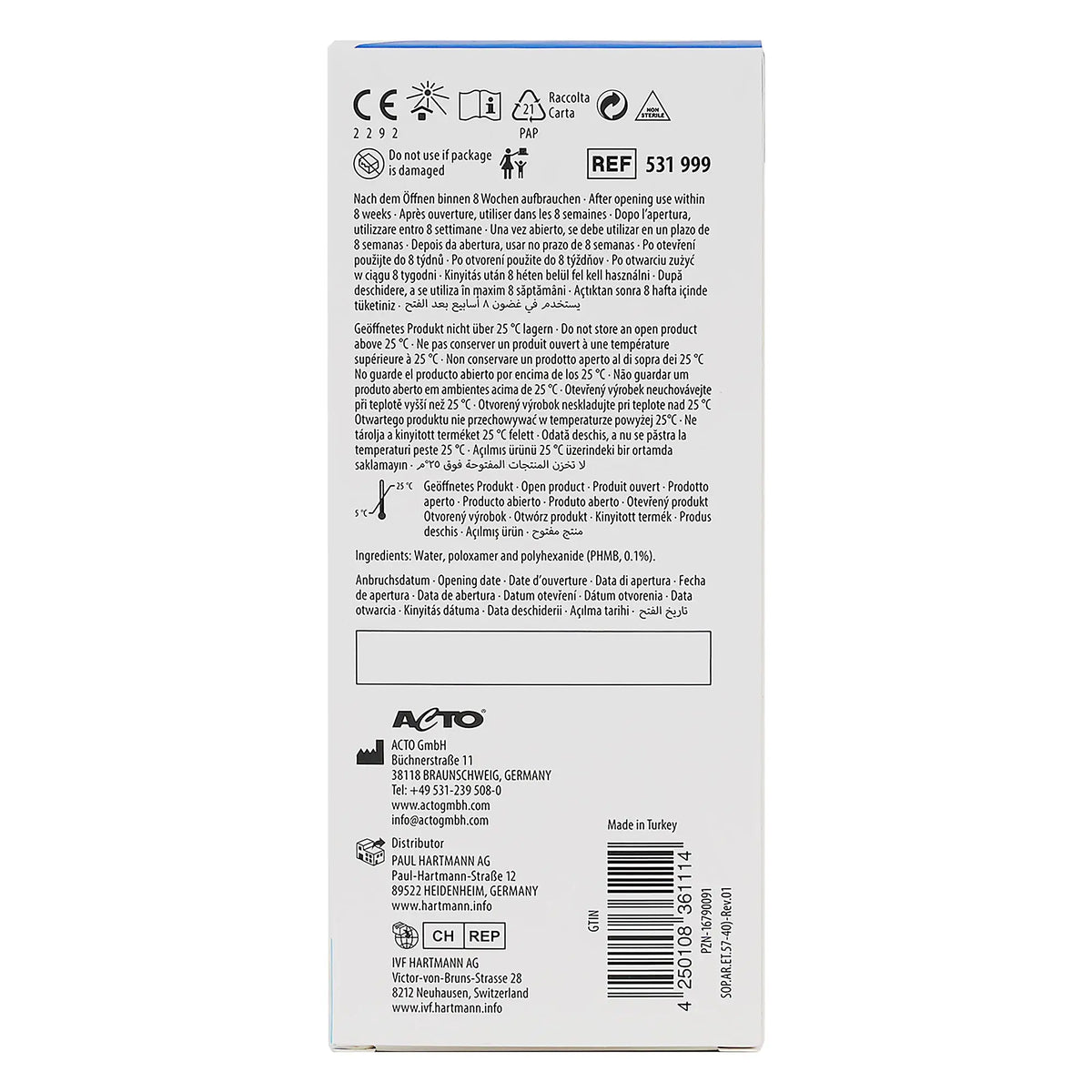 53160-Hartmann Hydroclean Solution 350ml +1