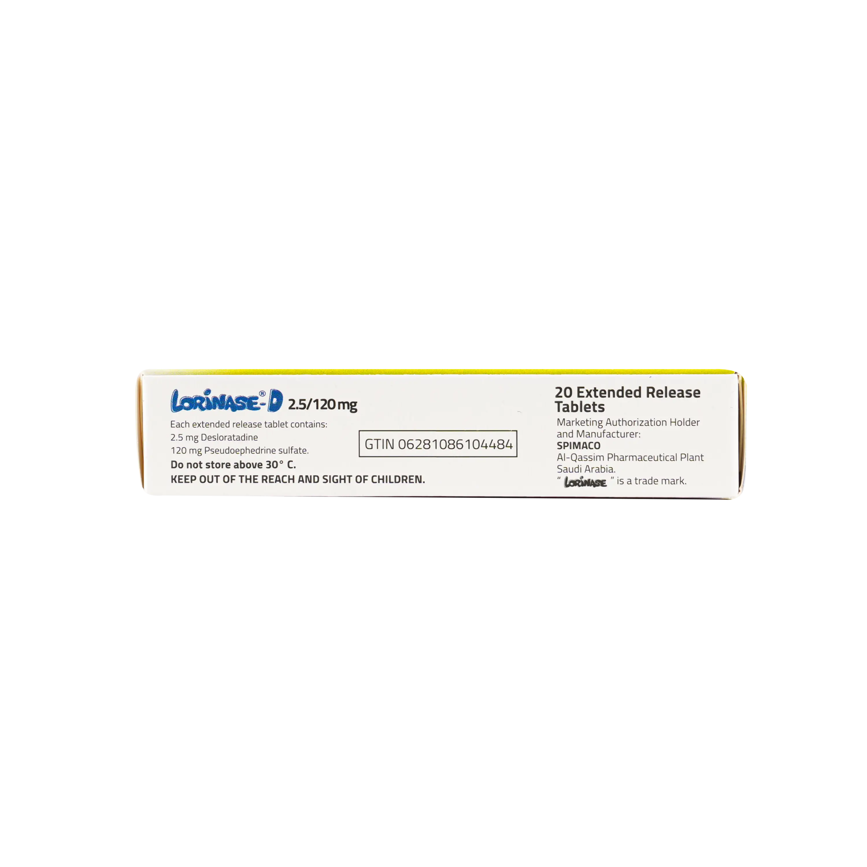 Lorinase-D 2.5/120mg 20Tablets
