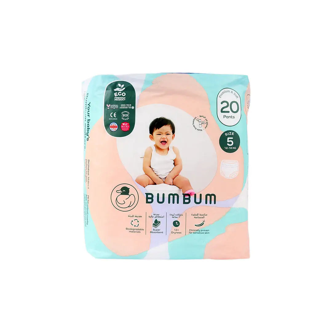 53171-Bumbum Baby Diaper Pants NO.5 (12-18kg) 20PCS