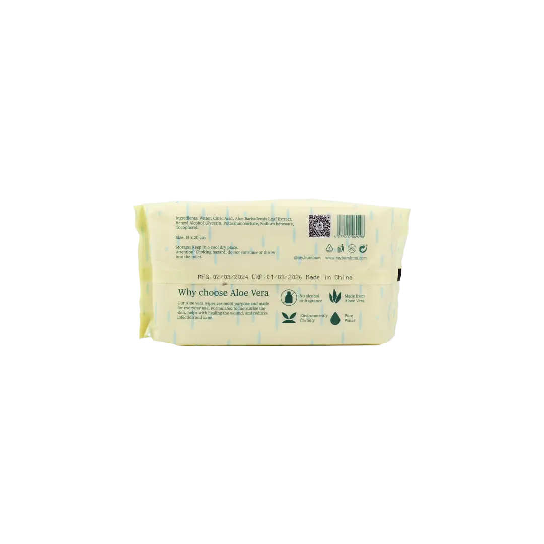 53177-Bumbum Aloe Wipes 60 Wipes +1