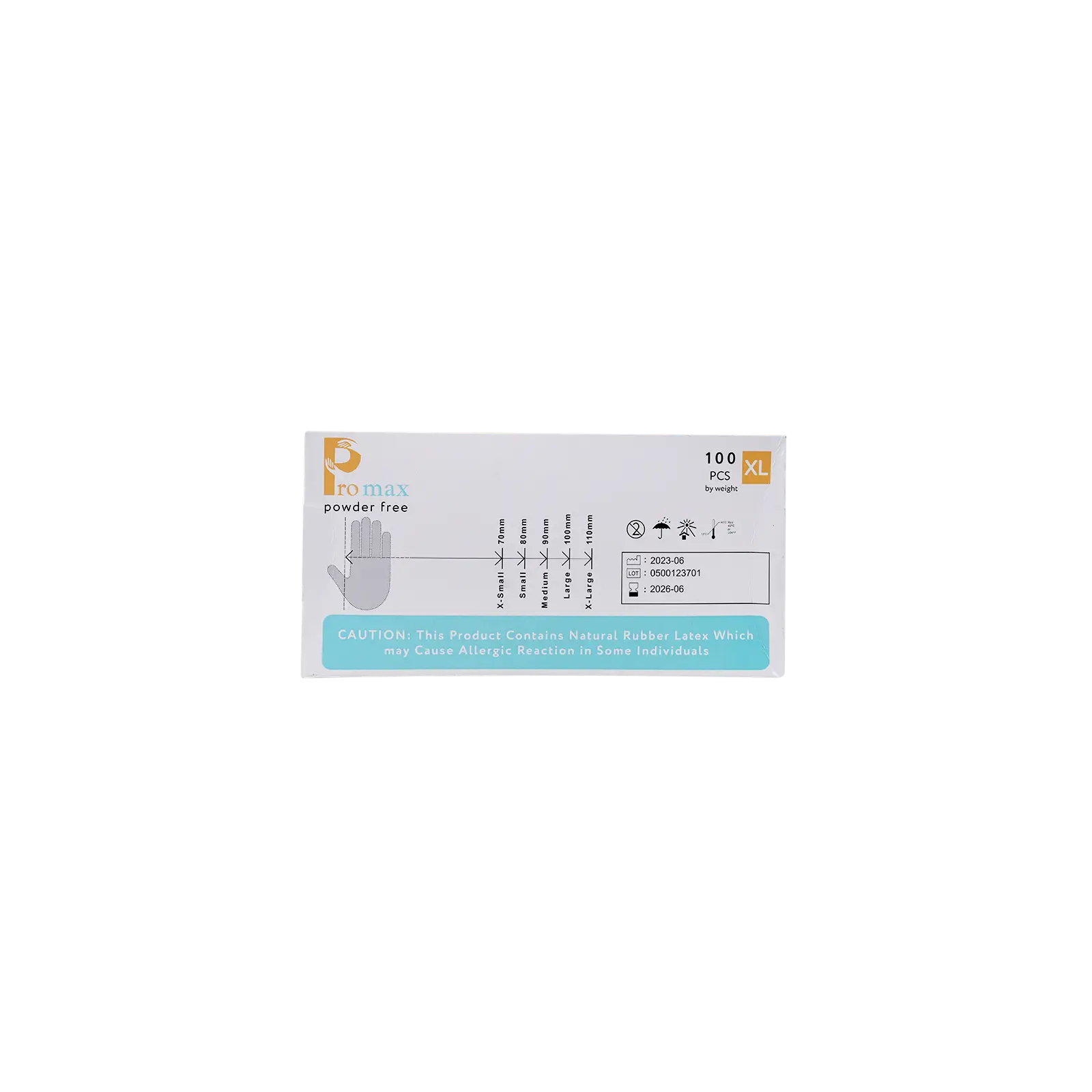 Promax Latex Examination Gloves 100 Pcs Powder Free Size-XL
