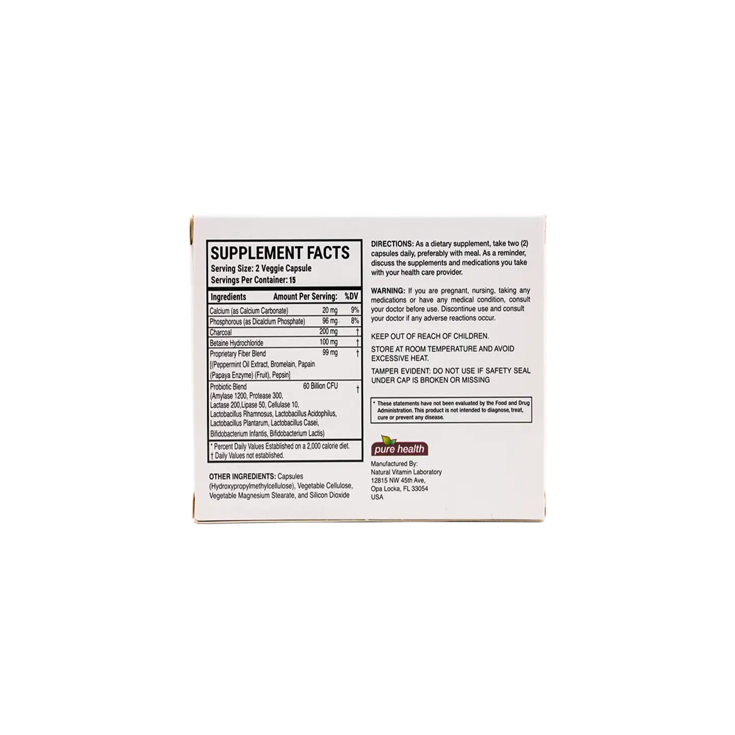 Pure Health Fiber Diet +60BIllion 30 Veg Capsules