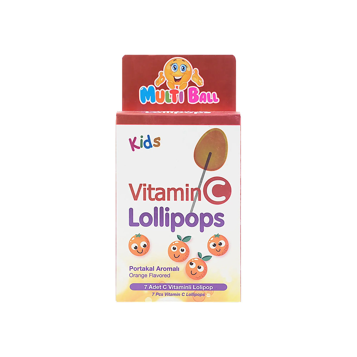 53262-Multiball Kids Vitamin C 7 Lollipops