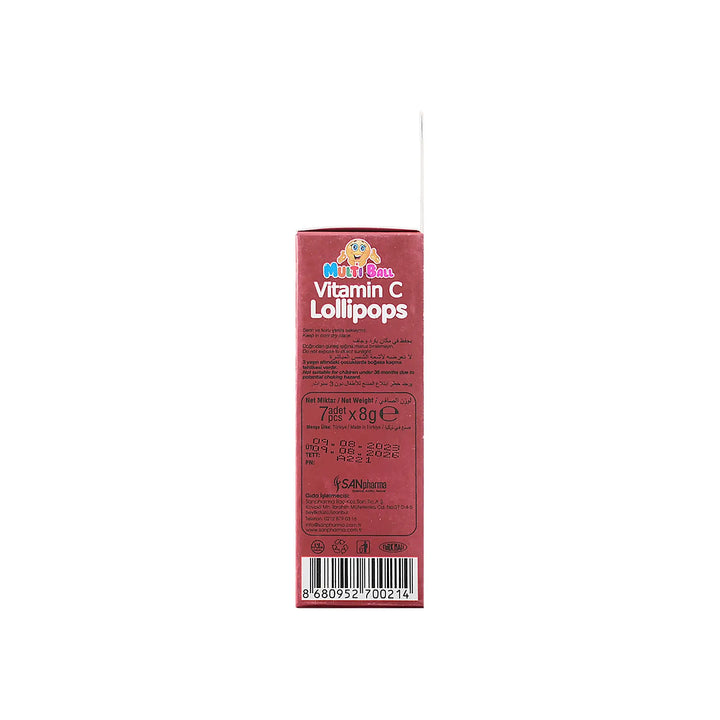 53262-Multiball Kids Vitamin C 7 Lollipops +1