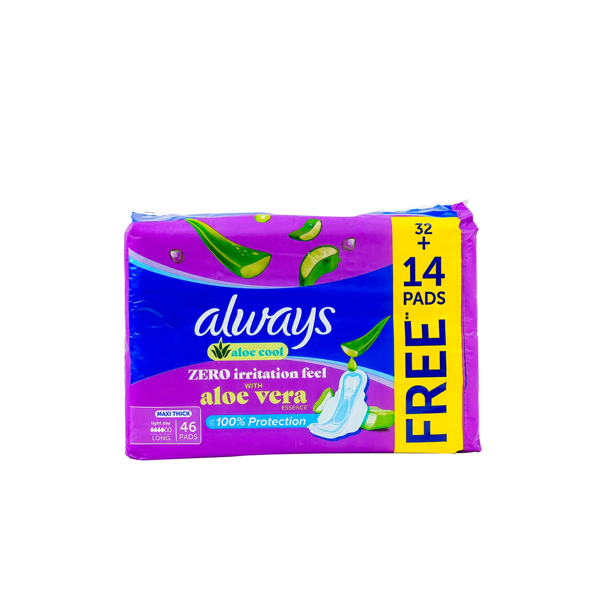 53343-Always Aloe Cool Maxi Thick Long 32+14 Pad