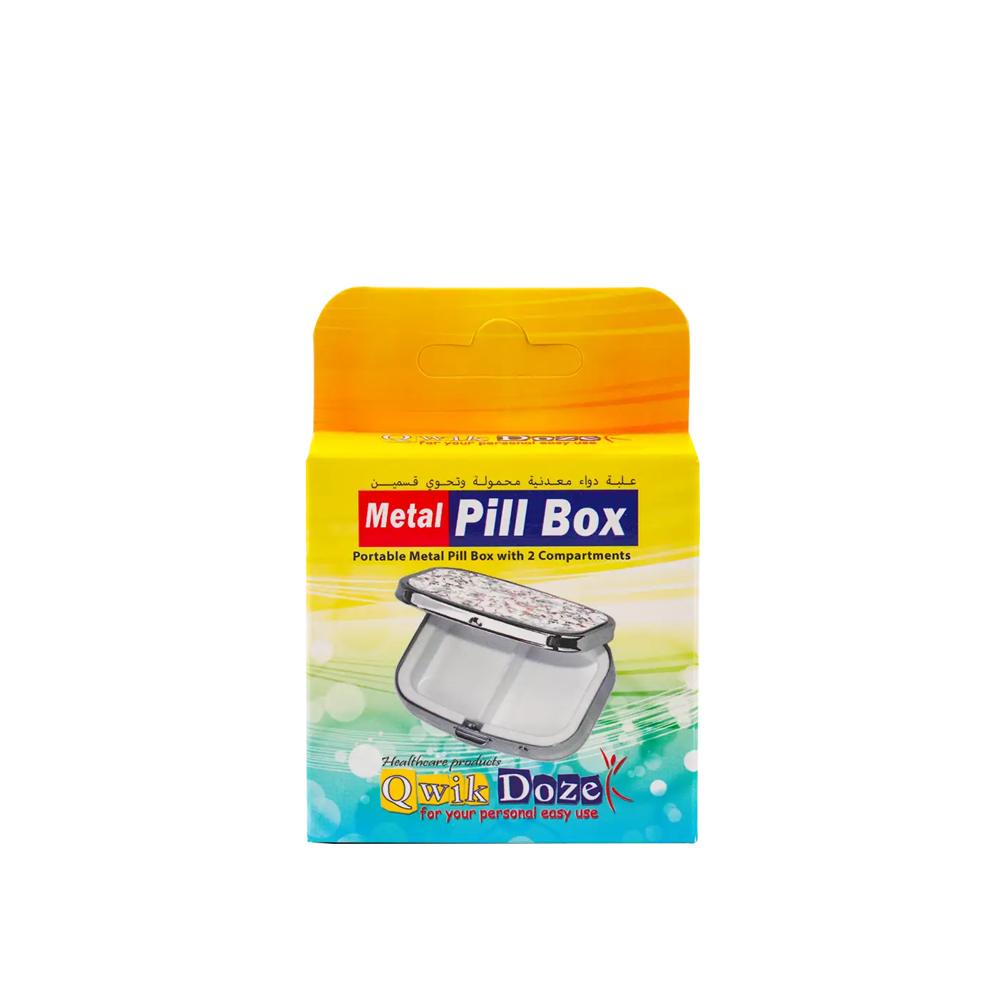 Qwik Doze Pill Box Metal 2 Compartments-0228