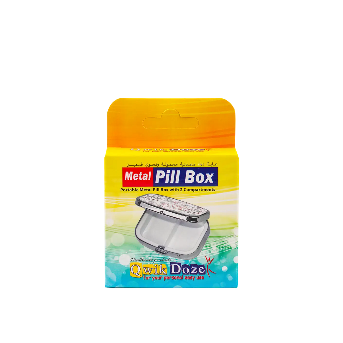 53361-Qwik Doze Pill Box Metal 2 Compartments-0228