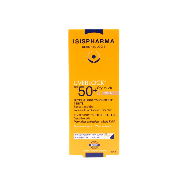 53375-ISIS Pharma Uveblock Spf50+Tinted Dry Touch Fluid 40ml-Medium +3