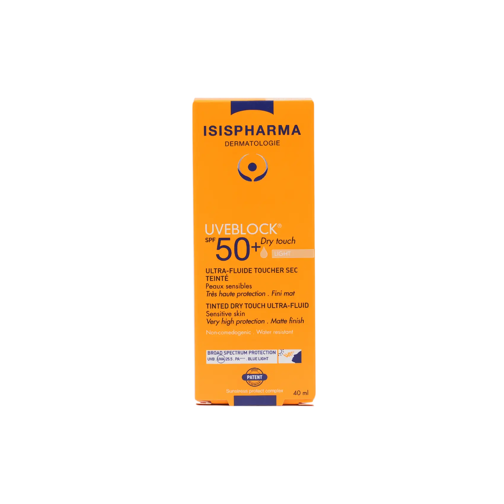 Isis Uveblock Spf50+ Tinted DryTouch Ultra Fluid 40ml-Light