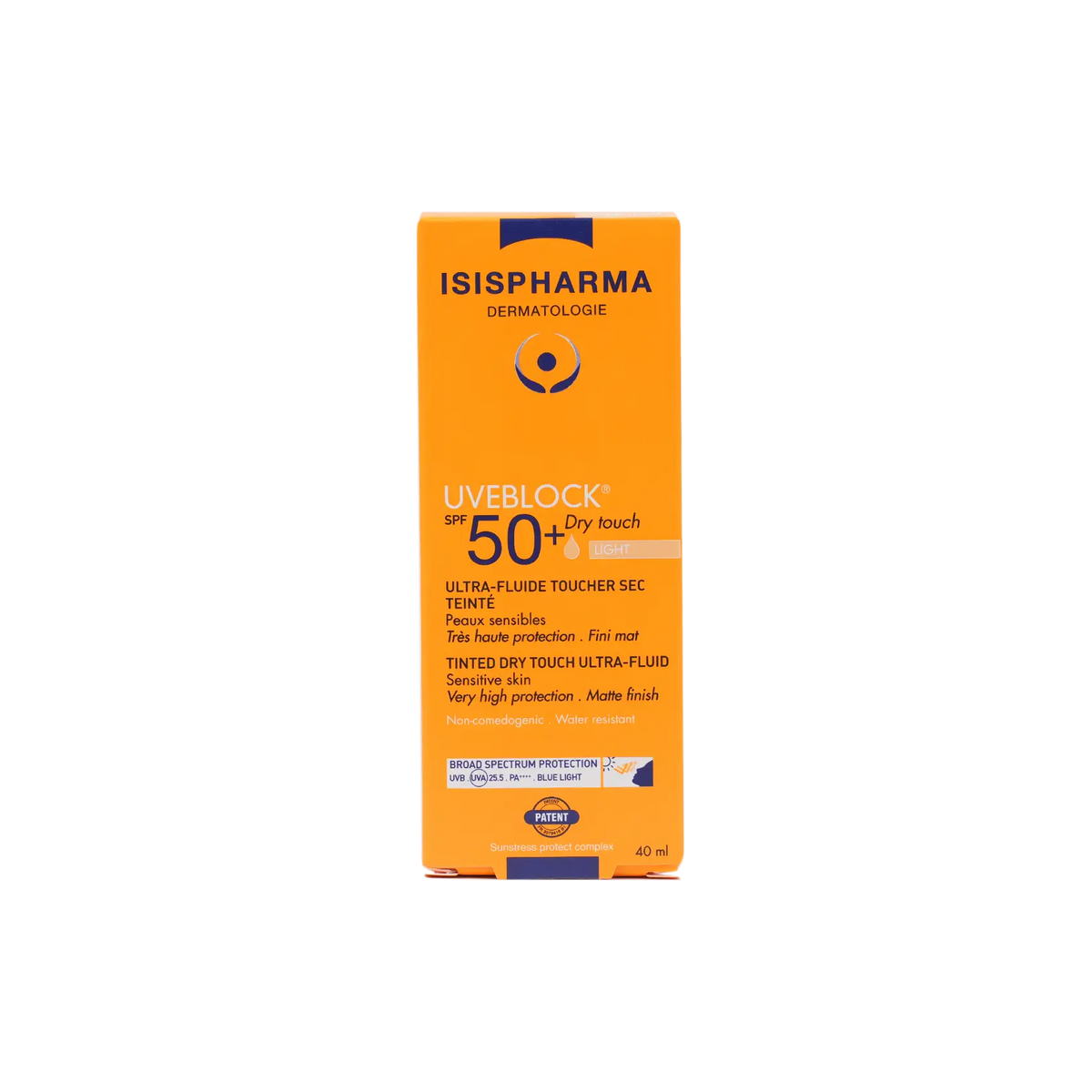 53377-ISIS Pharma UVeblock SPF50+ Tinted DryTouch Ultra Fluid 40ml-Light