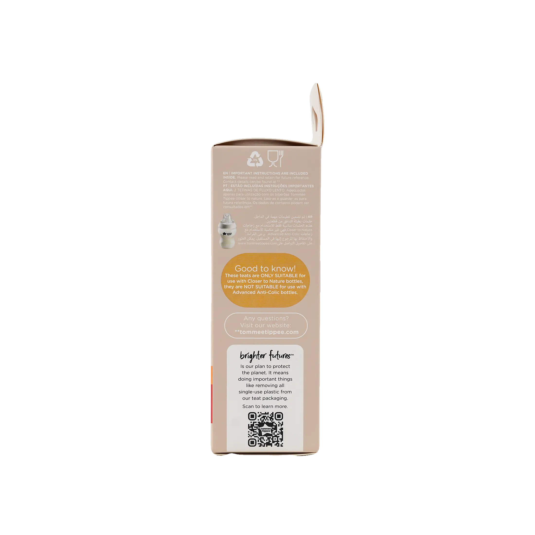 Tommee Tippee Closer To Nature Teats 0m+ Slow Flow X2 - 5847
