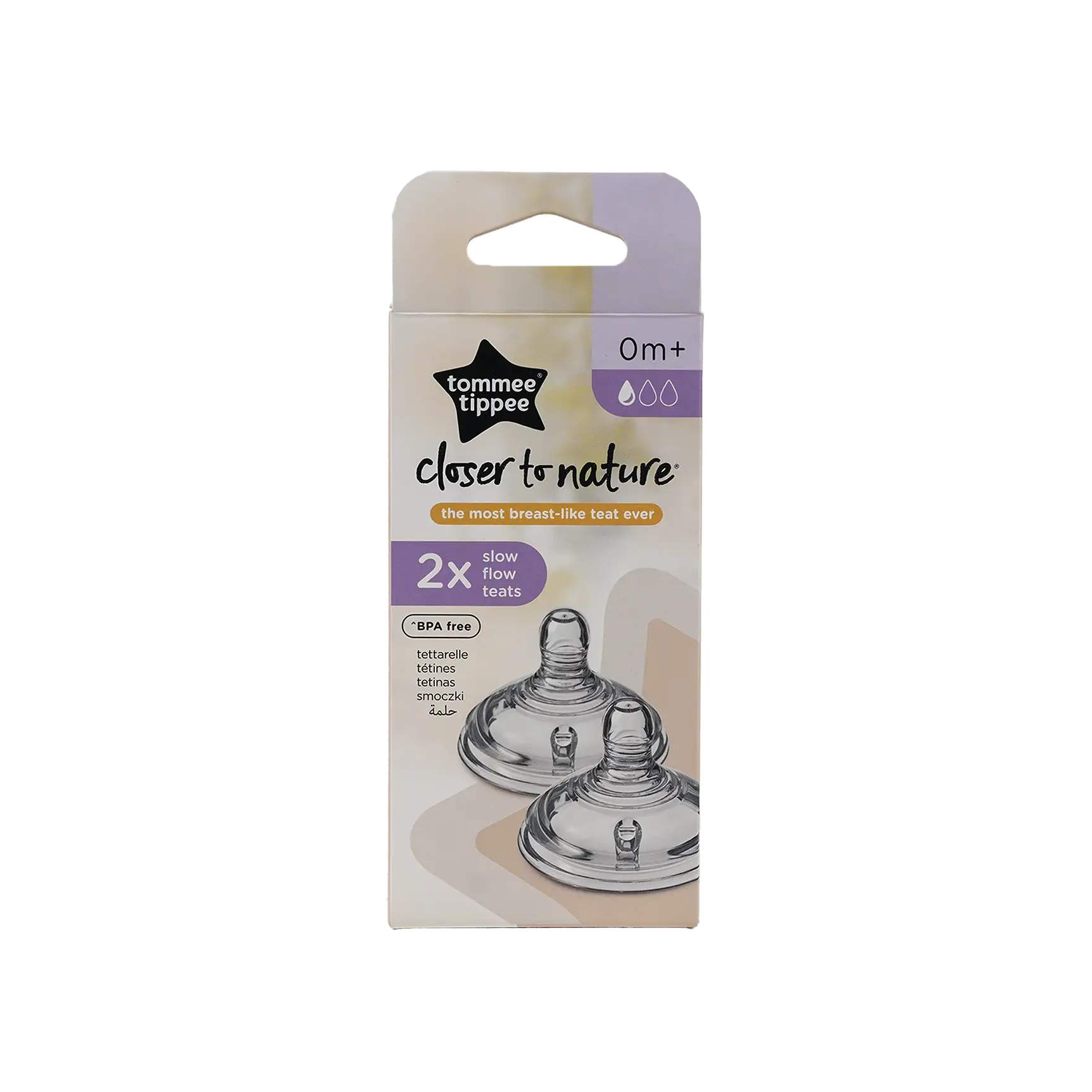 Tommee Tippee Closer To Nature Teats 0m+ Slow Flow X2 - 5847