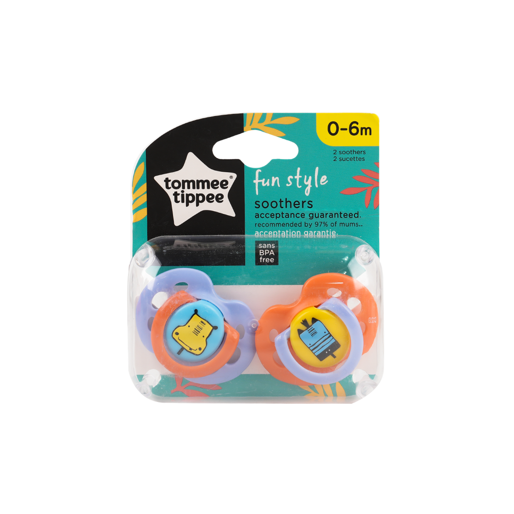 Tommee Tippee Closer To Nature Fun Soother 0-6M X2 - 3575