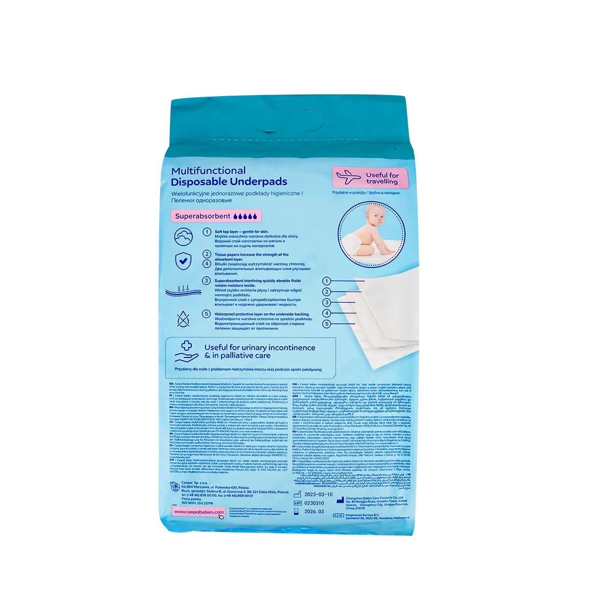 53435-Canpol Disposable Under Pads 60X60 10Pcs +1