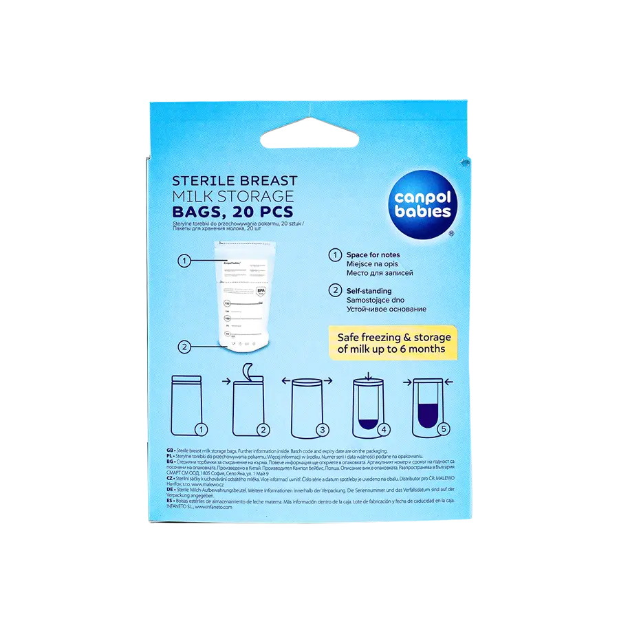 Canpol Sterile Breast Storage Bags 150ml 20Pcs