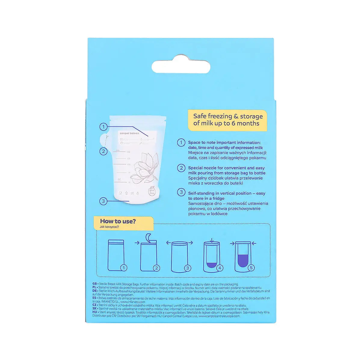 Canpol Sterile Breast Storage Bags 150ml 25Pcs