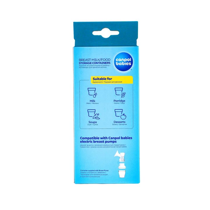 53441-Canpol Breast Milk/Food Storage Containers 180ml 4Pcs +3