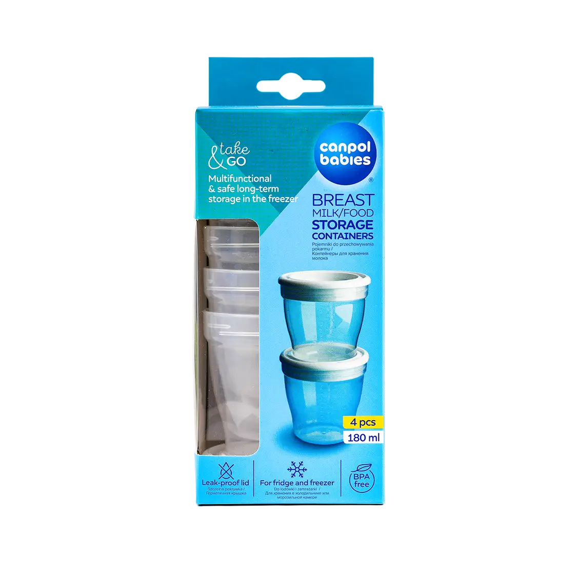 Canpol Breast Milk/Food Storage Containers 180ml 4Pcs