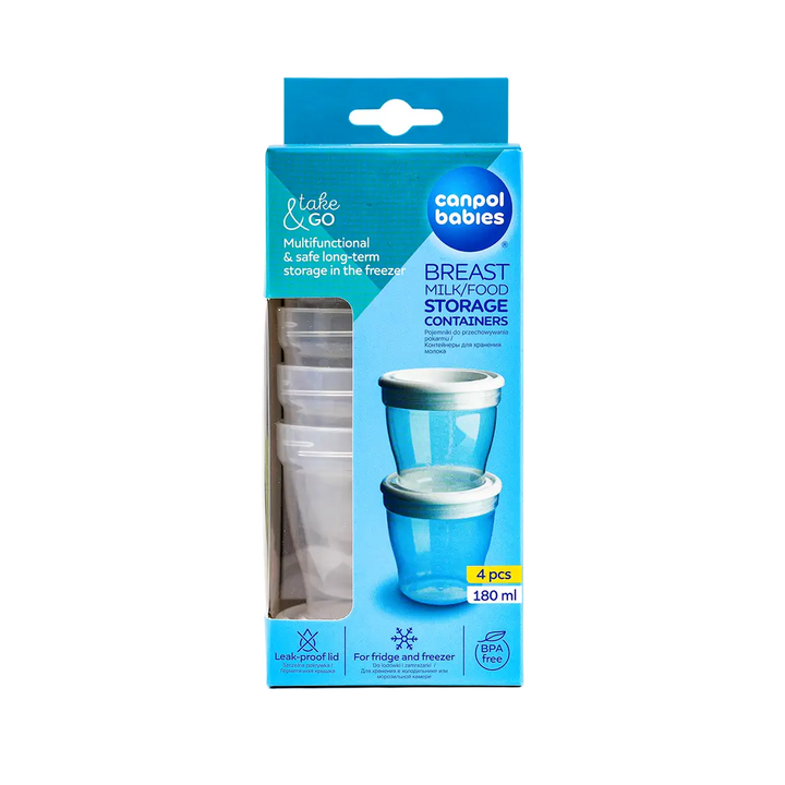 53441-Canpol Breast Milk/Food Storage Containers 180ml 4Pcs