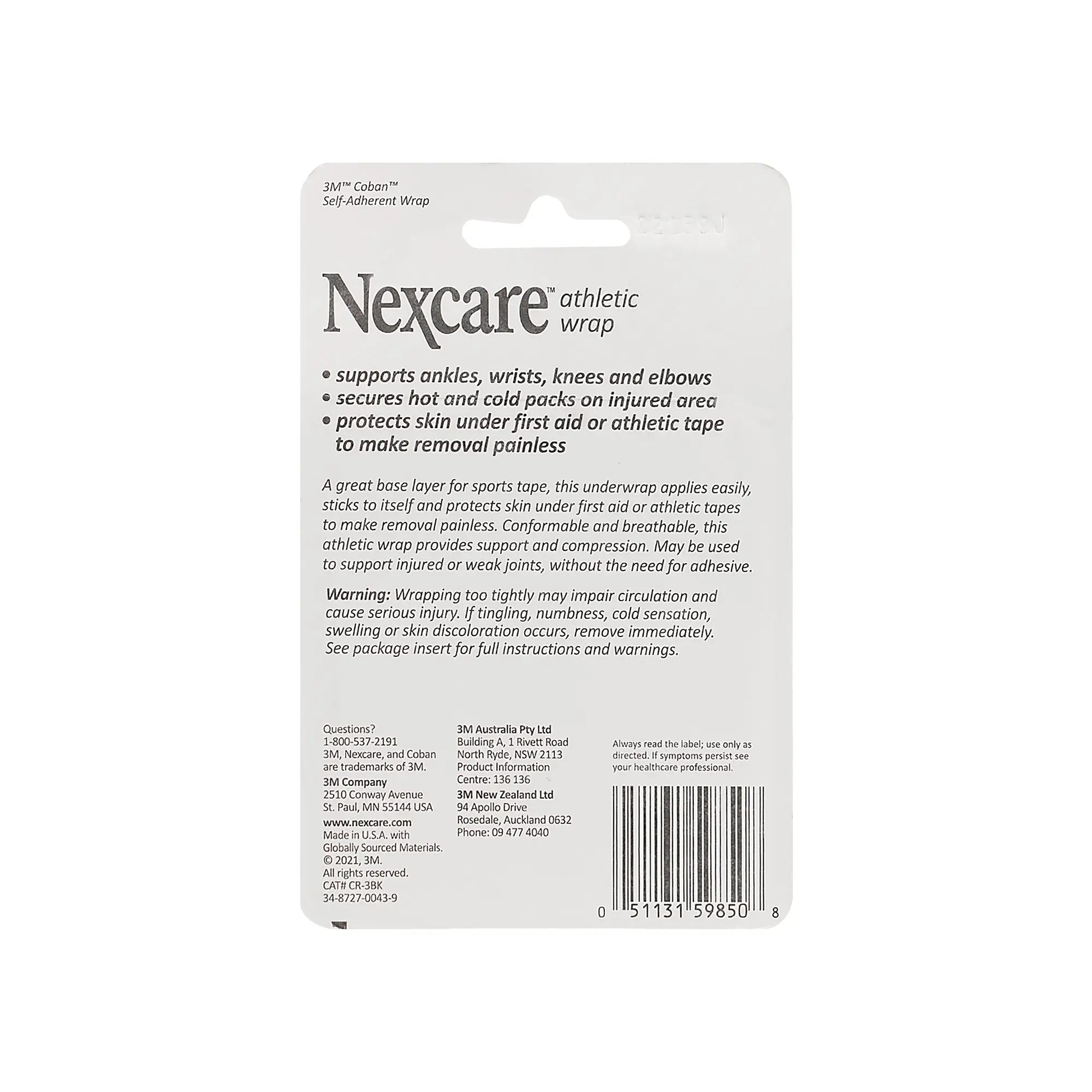 Nexcare Athletic Wrap 7.62cmx2m Black - 8508
