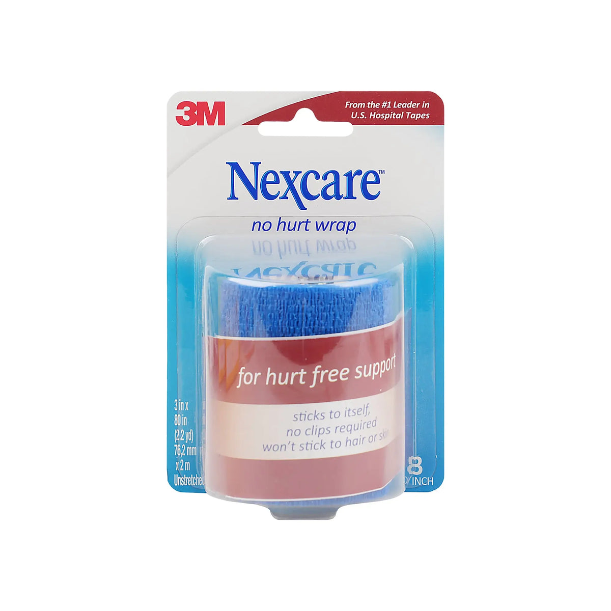 53447-Nexcare No Hurt Wrap 7.62cmx2m Blue- 6050