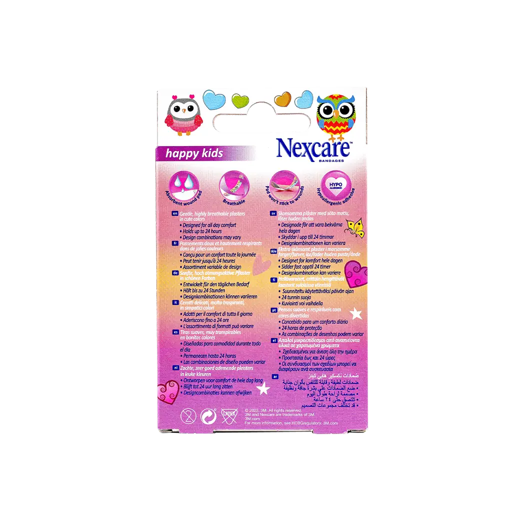 53448-Nexcare Bandages Happy Kids Assorted 20Pcs - 9195 +2