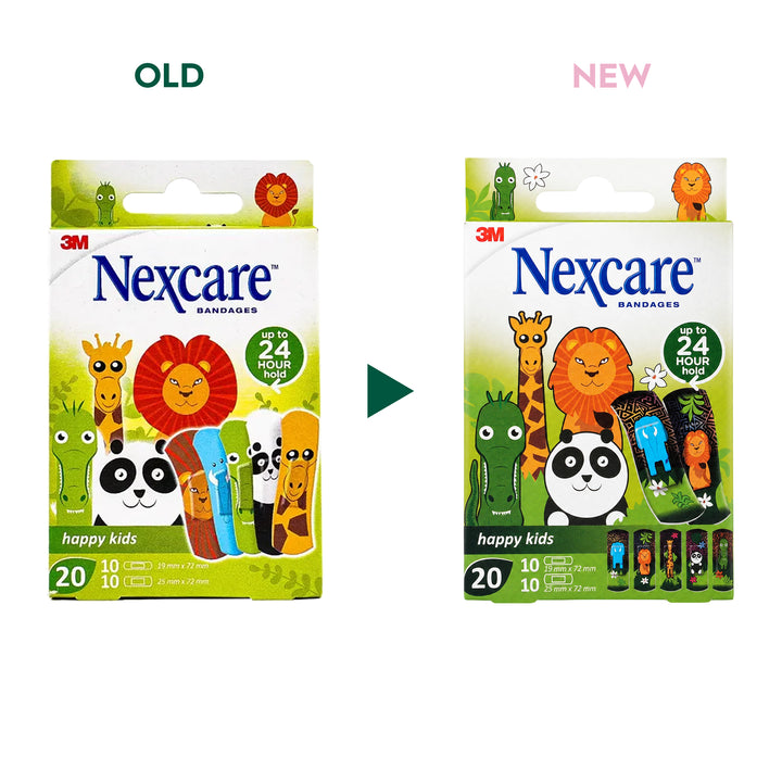 53449-Nexcare Bandages Happy Kids Assorted 20Pcs