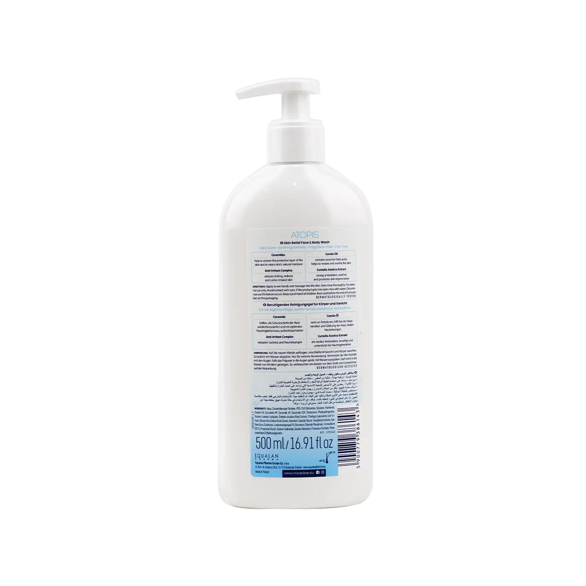 53463-Novaclear Atopis Skin Relief Face & Body Wash 500ml +1