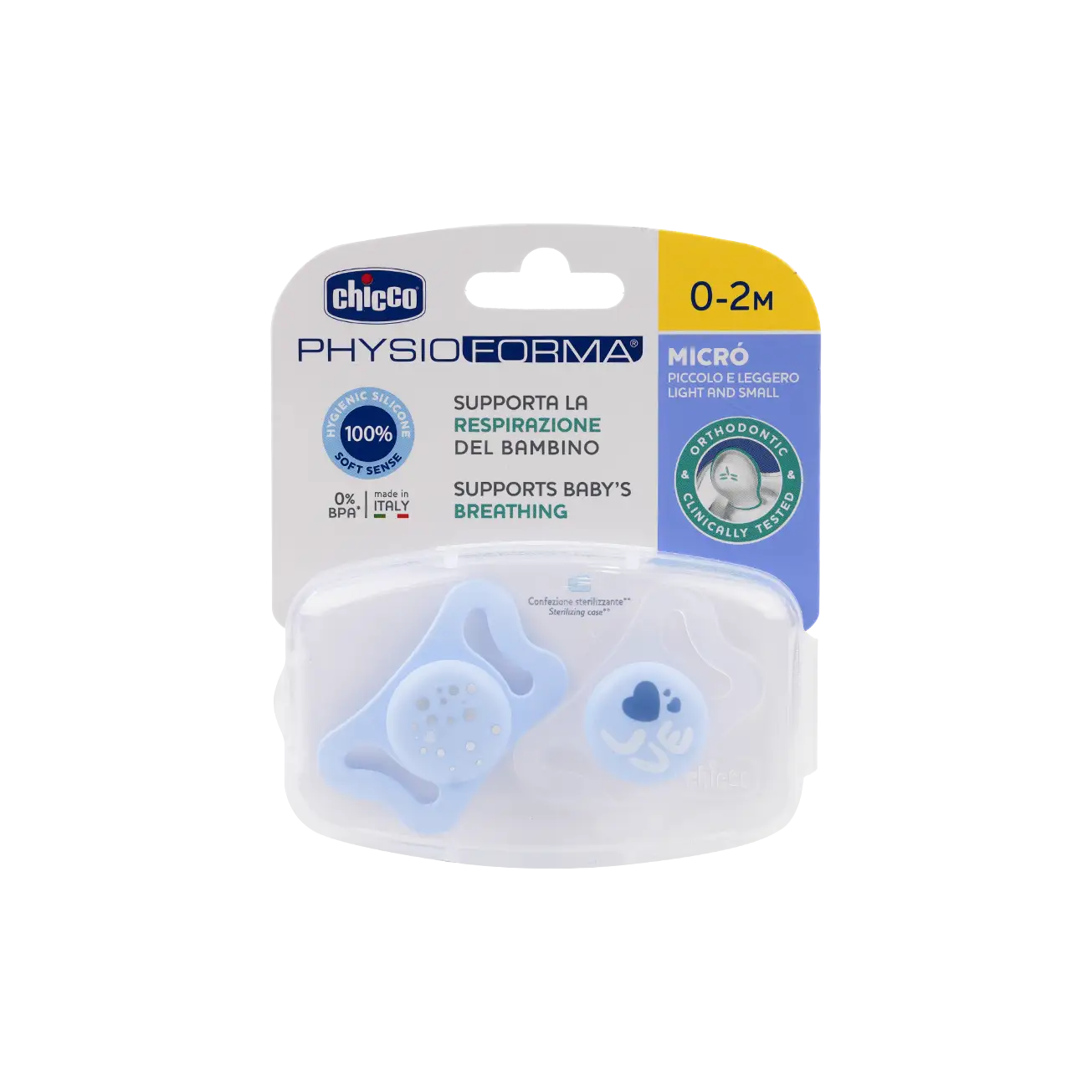 Chicco Physio Forma Micro Blue 2Pcs(0-2m)-6269