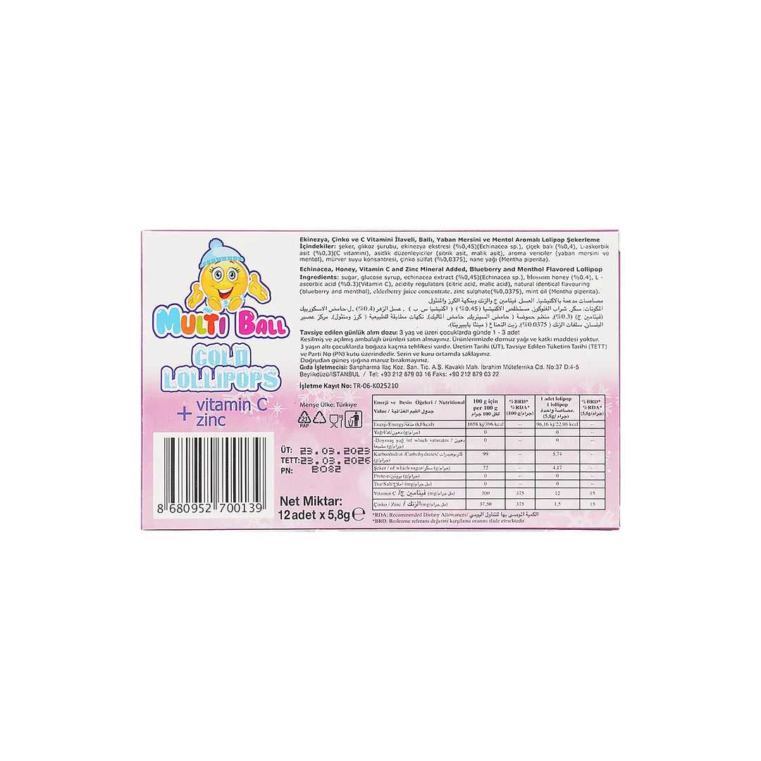 53500-Multiball Cold Lollipops 12pcs-Echinacea +1