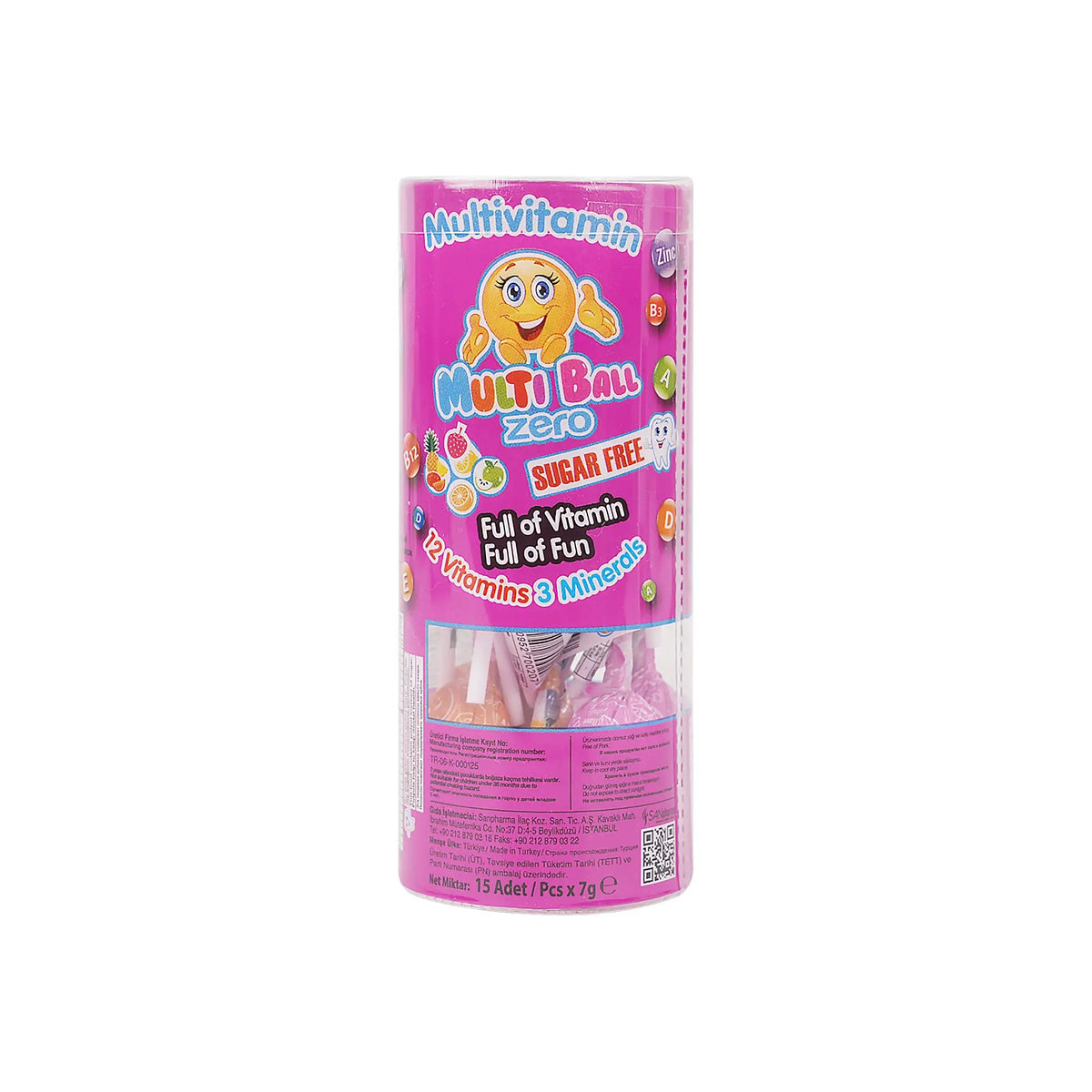 53501-Multiball Multivitamin Lollipops 15pcs-Sugar Free
