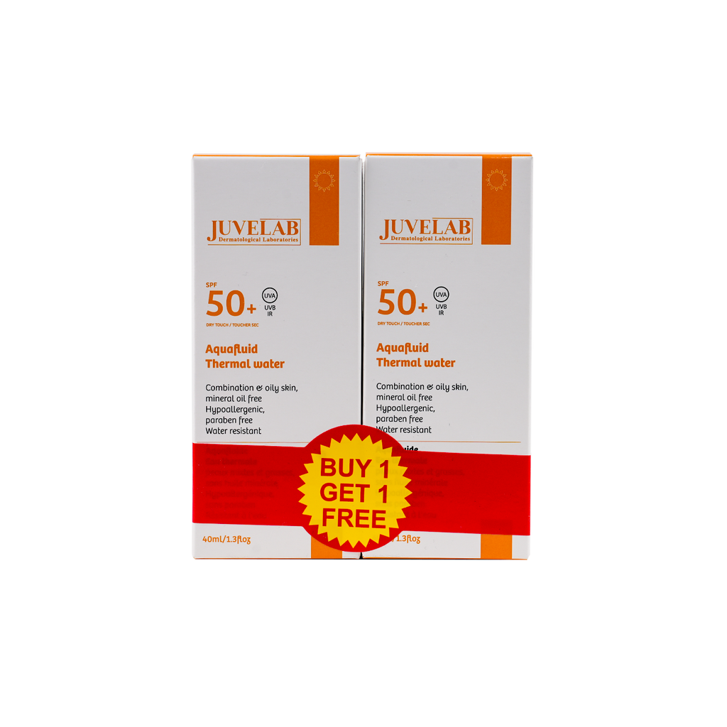 Juvelab Spf50+ Aquafluid Cream 40ml 1+1 Offer