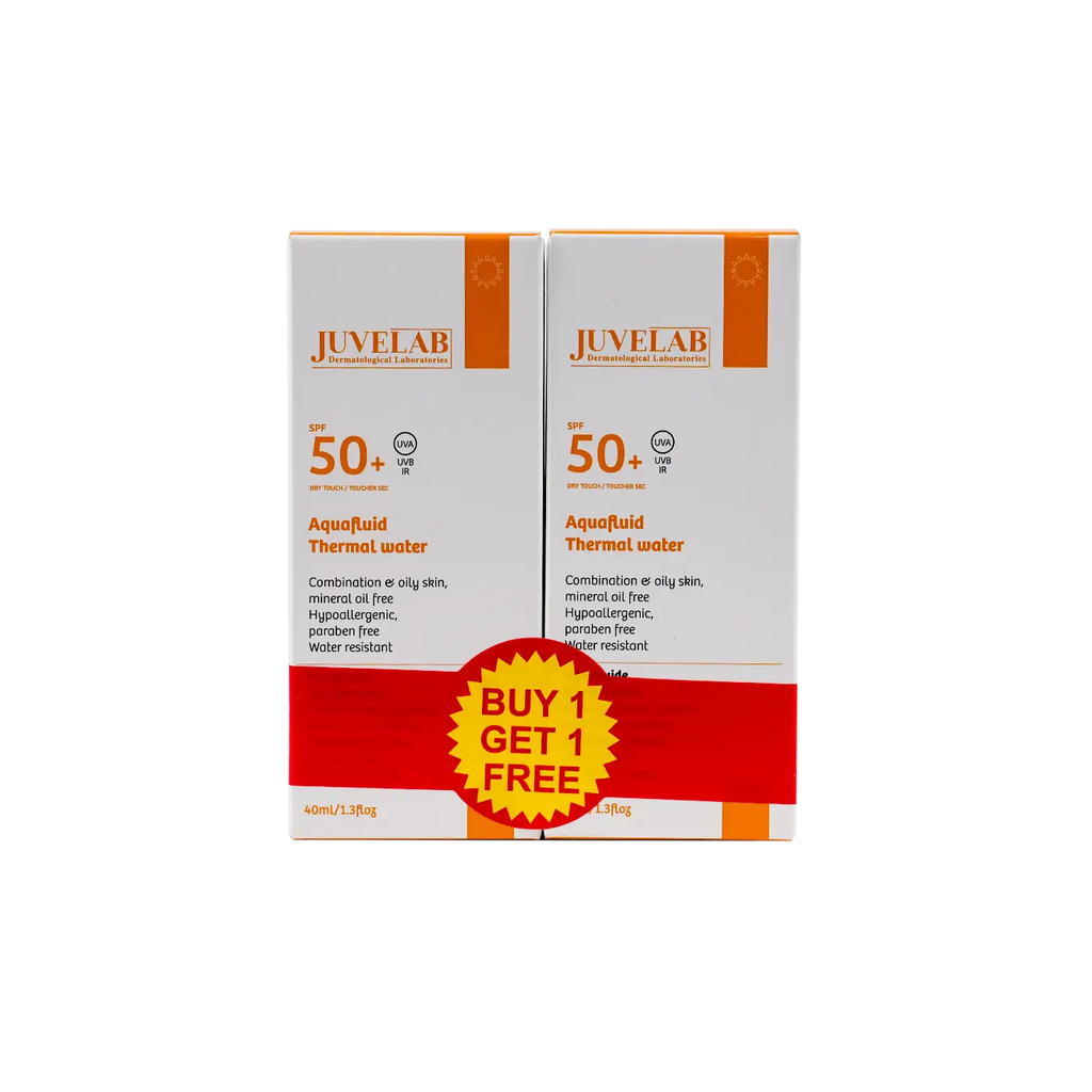 Juvelab Spf50+ Aquafluid Cream 40ml 1+1 Offer