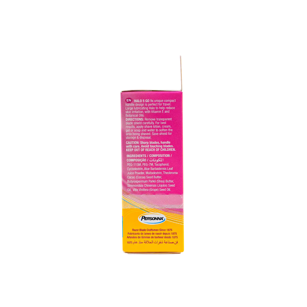 53523-Personna Halo 5 Go 5 Blade Travel size 2Pcs +1