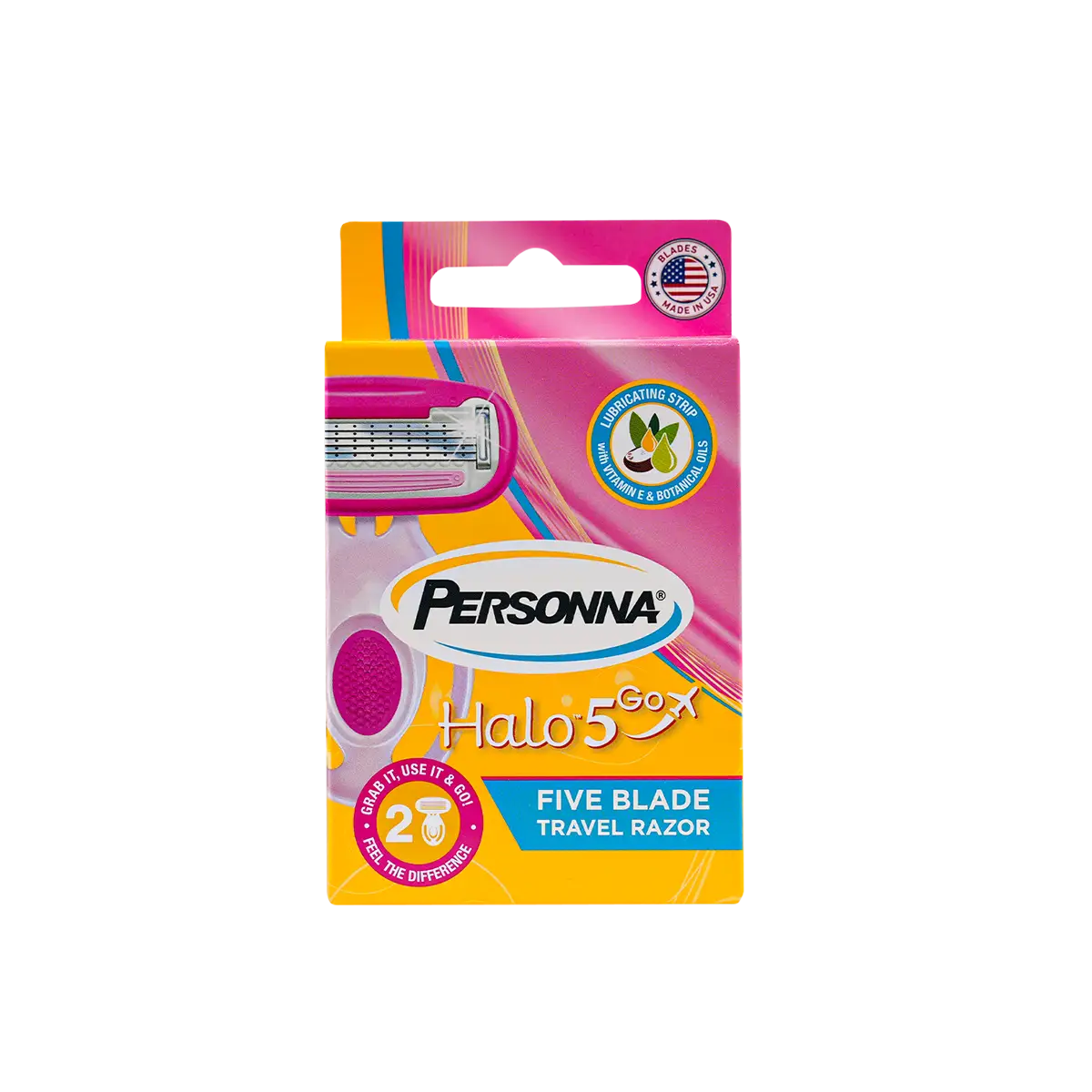 53523-Personna Halo 5 Go 5 Blade Travel size 2Pcs