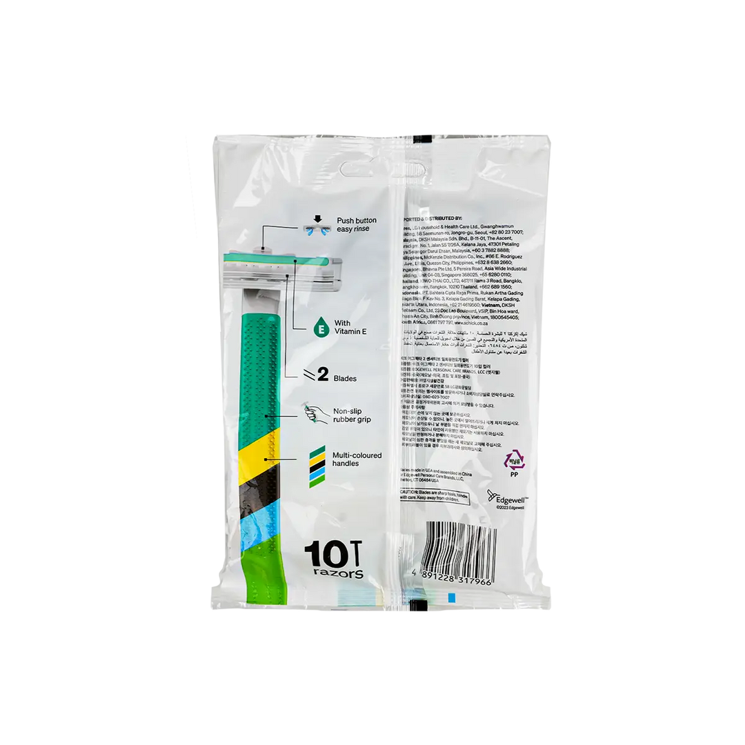 53524-Schick Exacta 2 Sensitive colours 2Blades 10Pcs +1