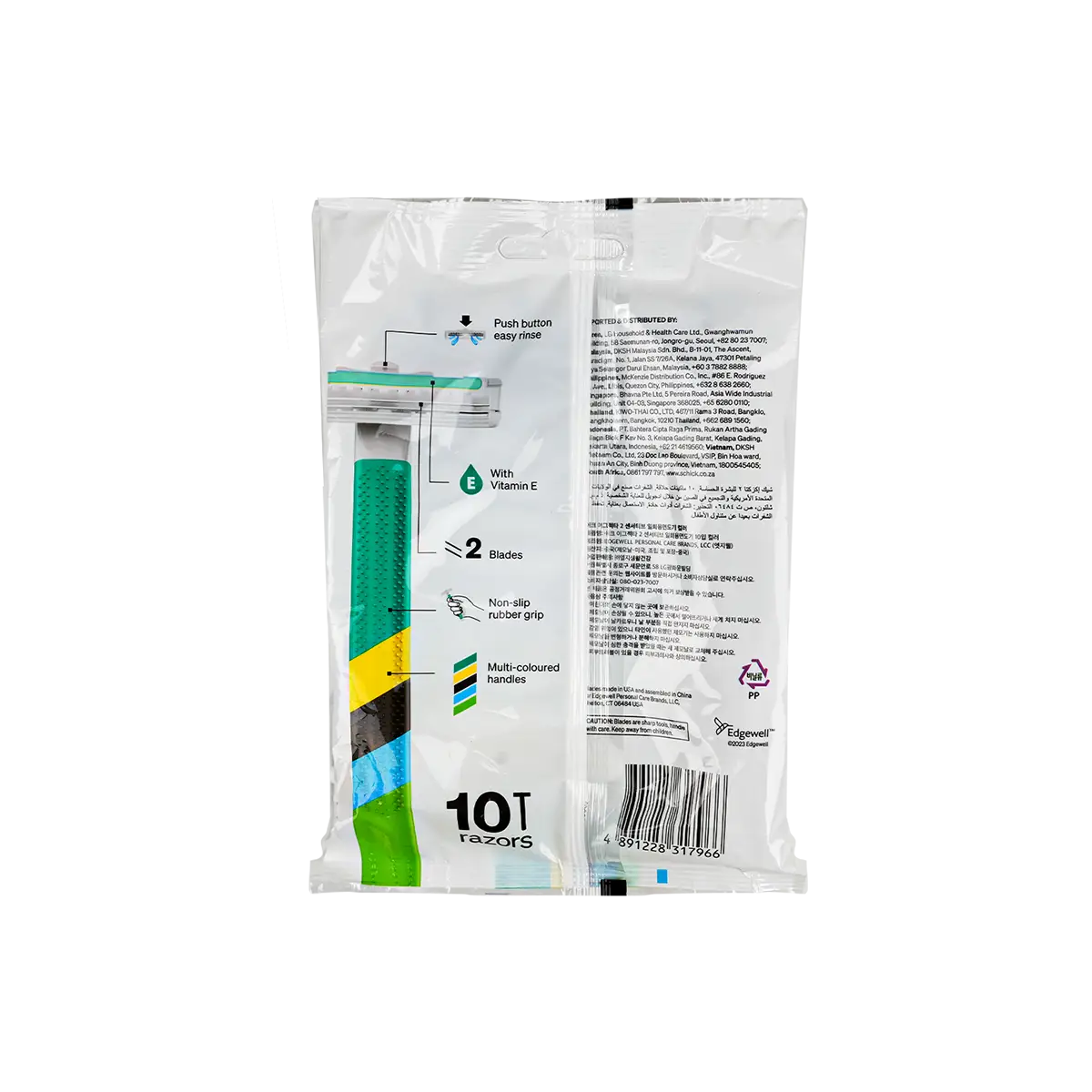 53524-Schick Exacta 2 Sensitive colours 2Blades 10Pcs +1
