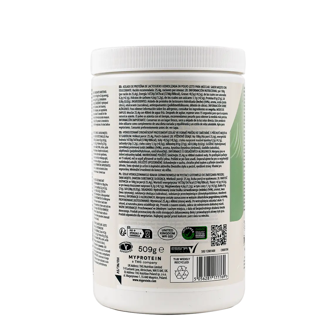 Myprotein Clear Whey Protein Mojito Flavor 509g