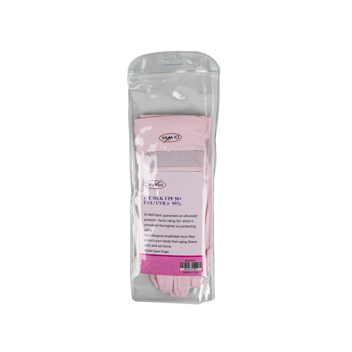 Dr Well Gloves Ice Slik Upf 50+Uvb 95% GIS02PK - 8857