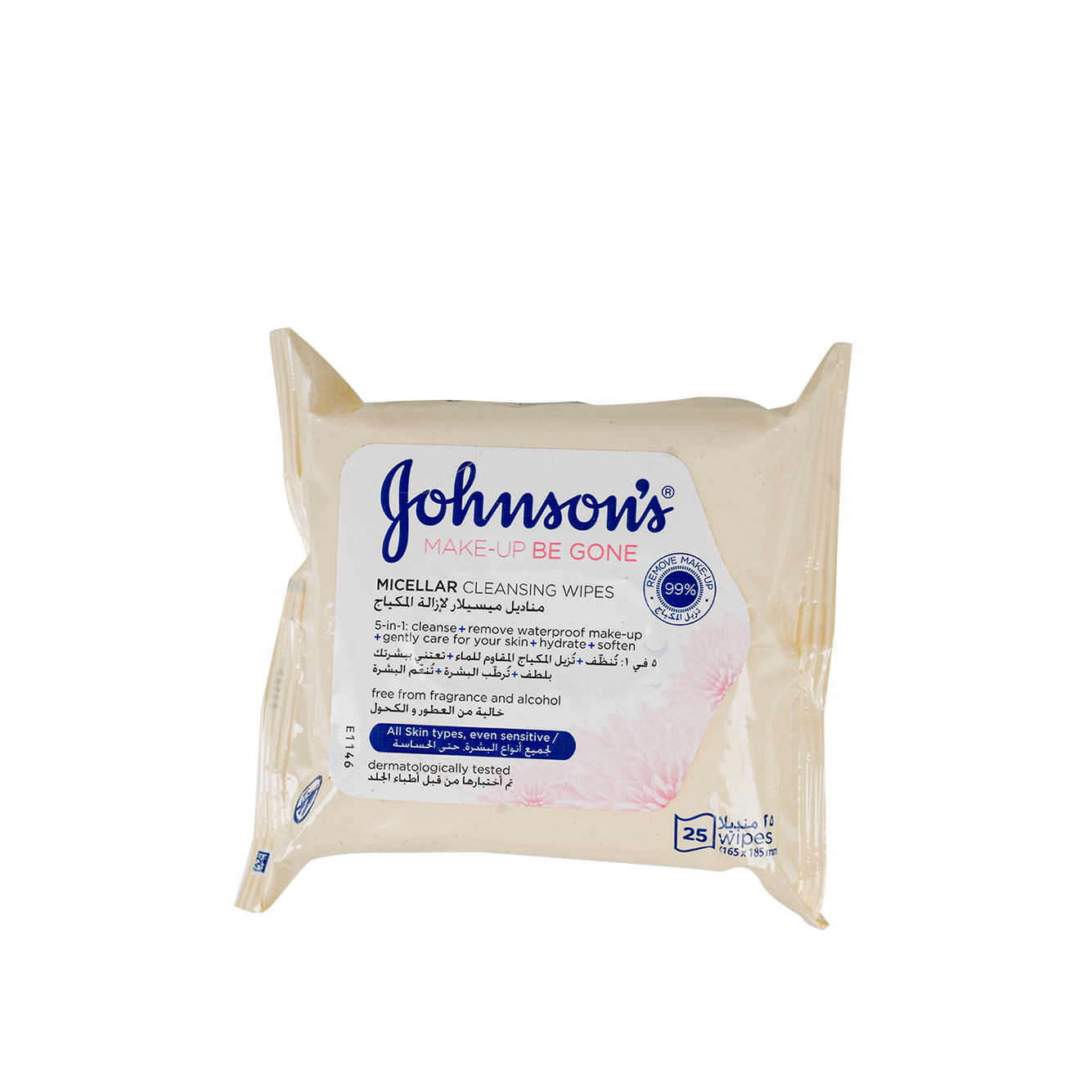 Johnson Makeup Be Gone Micellar Cleansing 25 Wipes-Sensitive