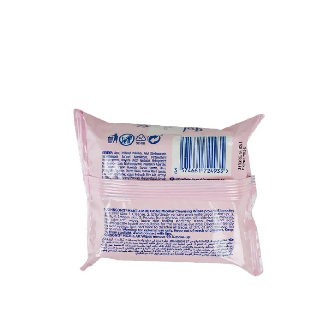 53553-Johnson's Micellar Cleansing Wipes 25Pcs-Normal +1