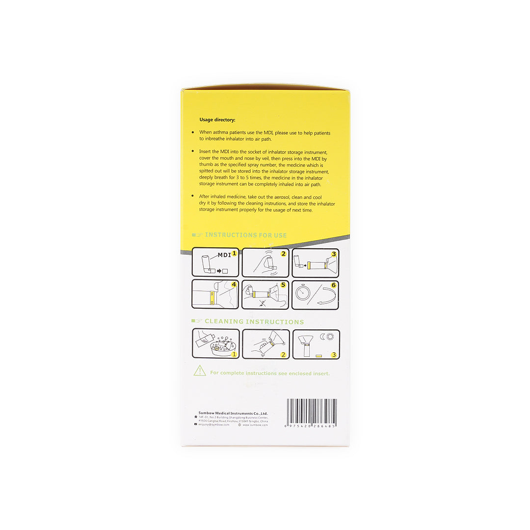 Sumbow Buffer Inhale Chamber Mask M Pediatric-Yellow