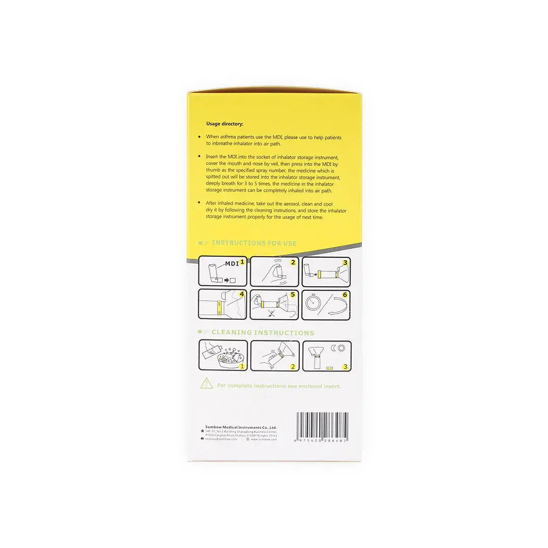 Sumbow Buffer Inhale Chamber Mask M Pediatric-Yellow