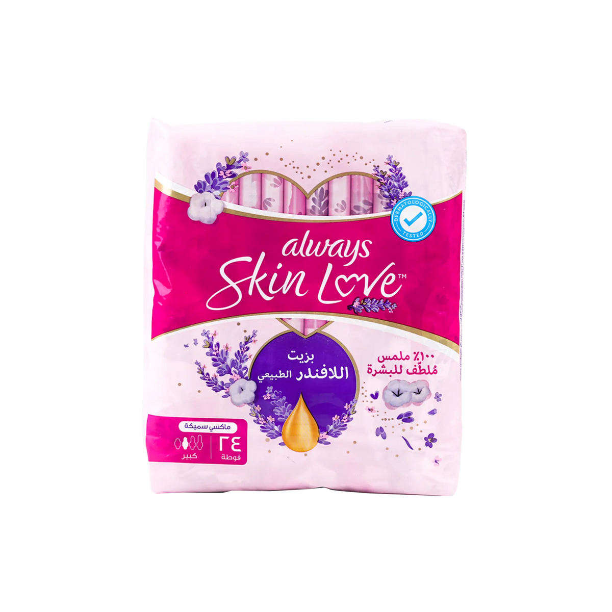 53640-Always Skin Love With Lavender Maxi Thick L 24 Pads