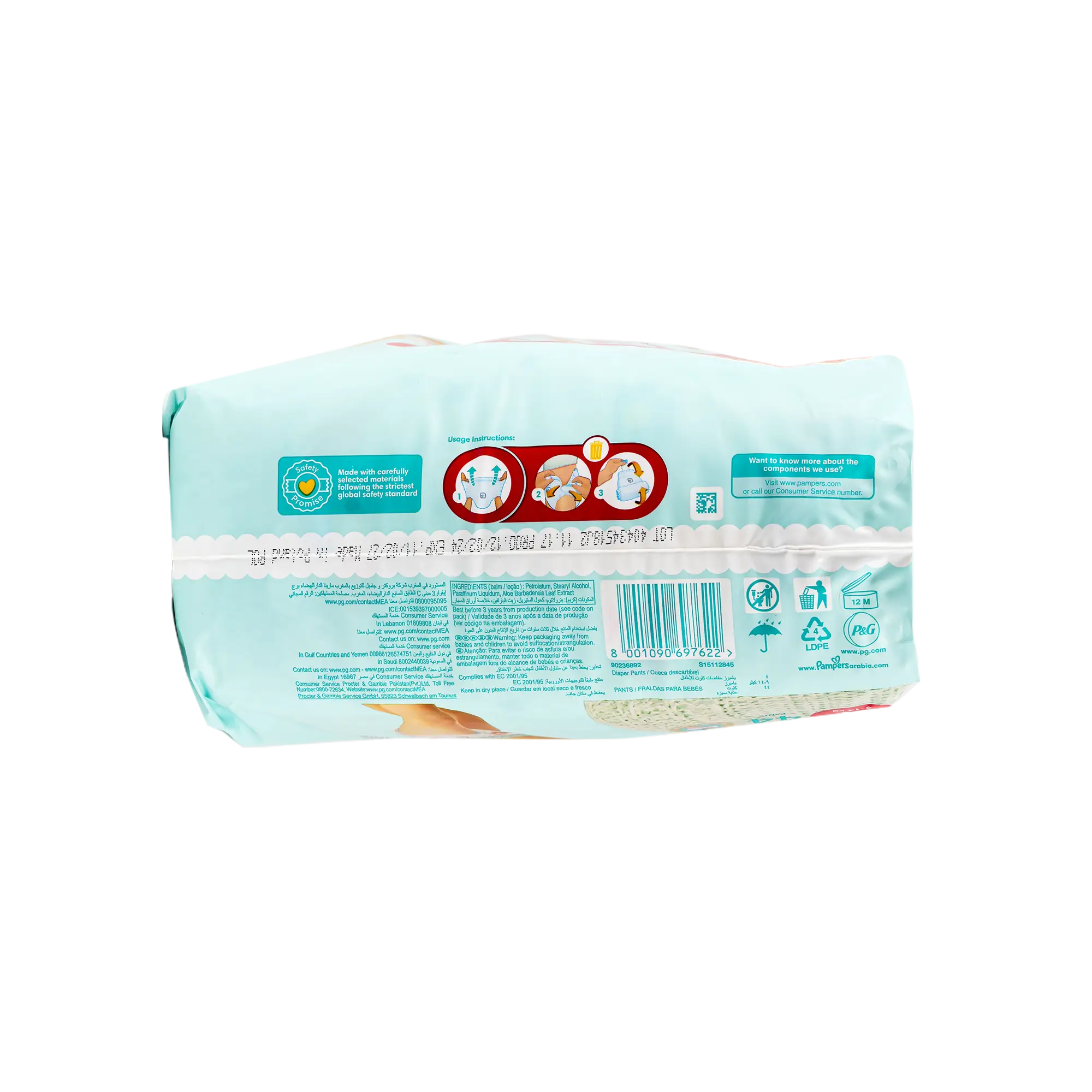 Pampers Premium Care Pants No.4 (9-14Kg) 44Pcs
