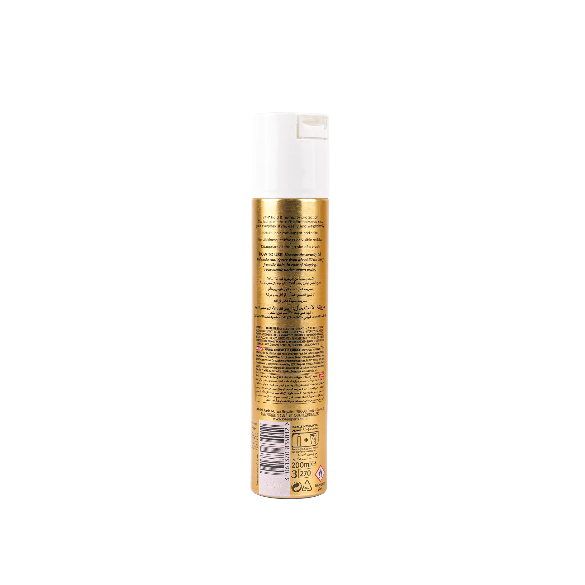 L'oreal Elnett Micro-Diffusion Hairspray 200ml-Normal Hold