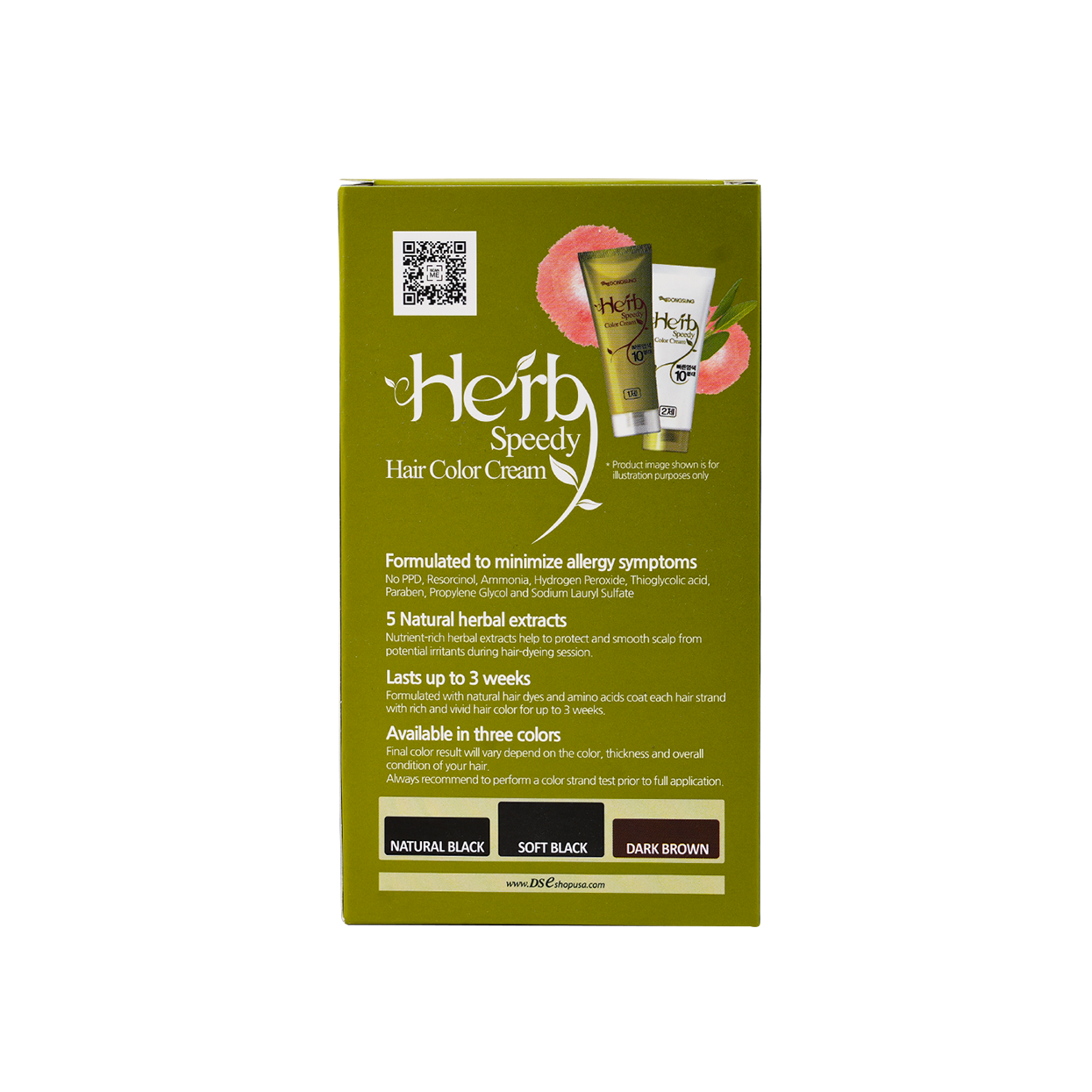 Herb Speedy Hair Color Cream-Soft Black